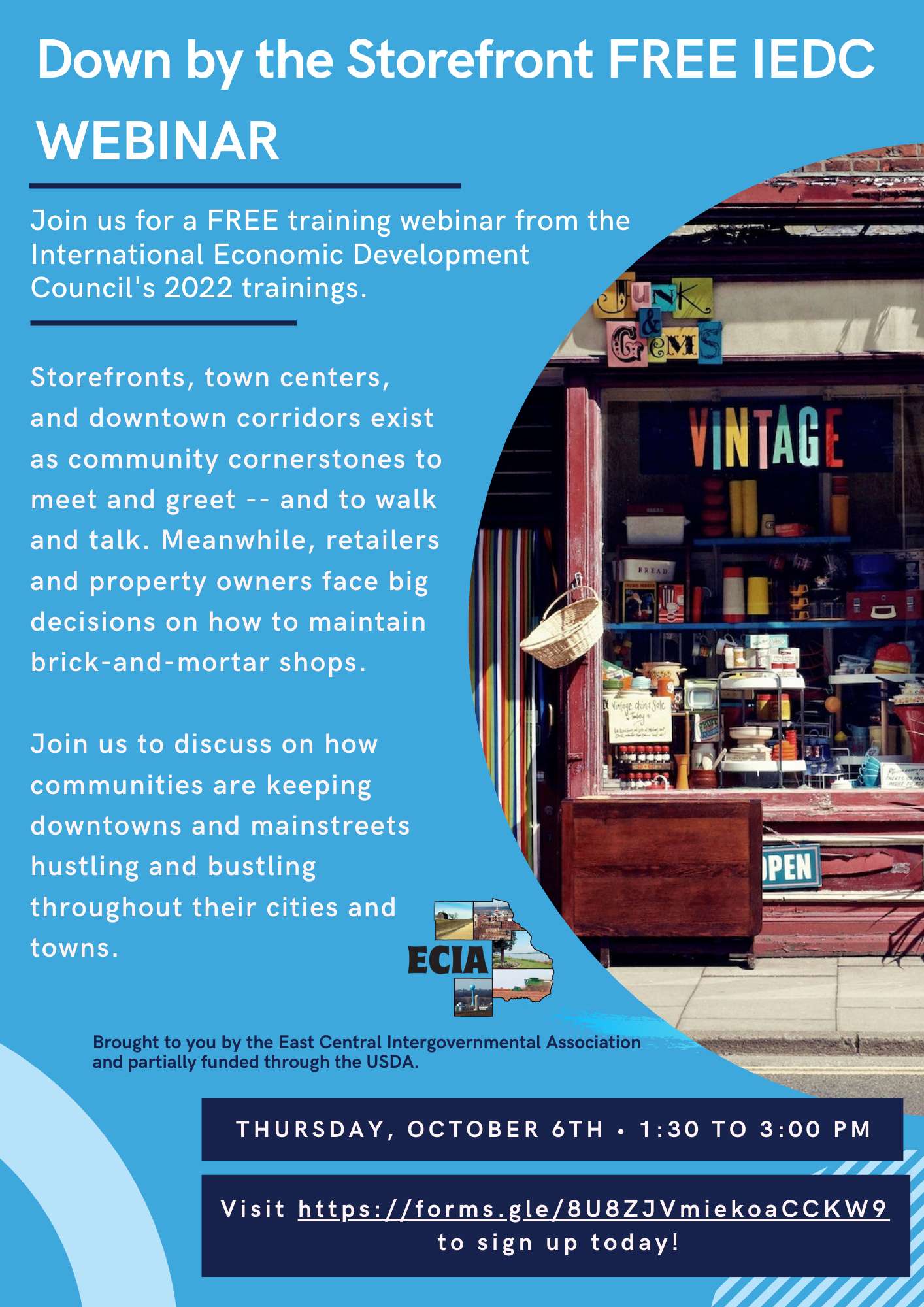 10-06-22  Down by the Storefront IEDC Webinar Flyer - Copy